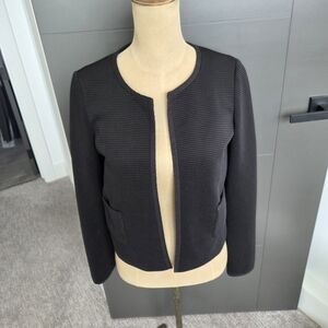 Mango Black Textured Women's Blazer